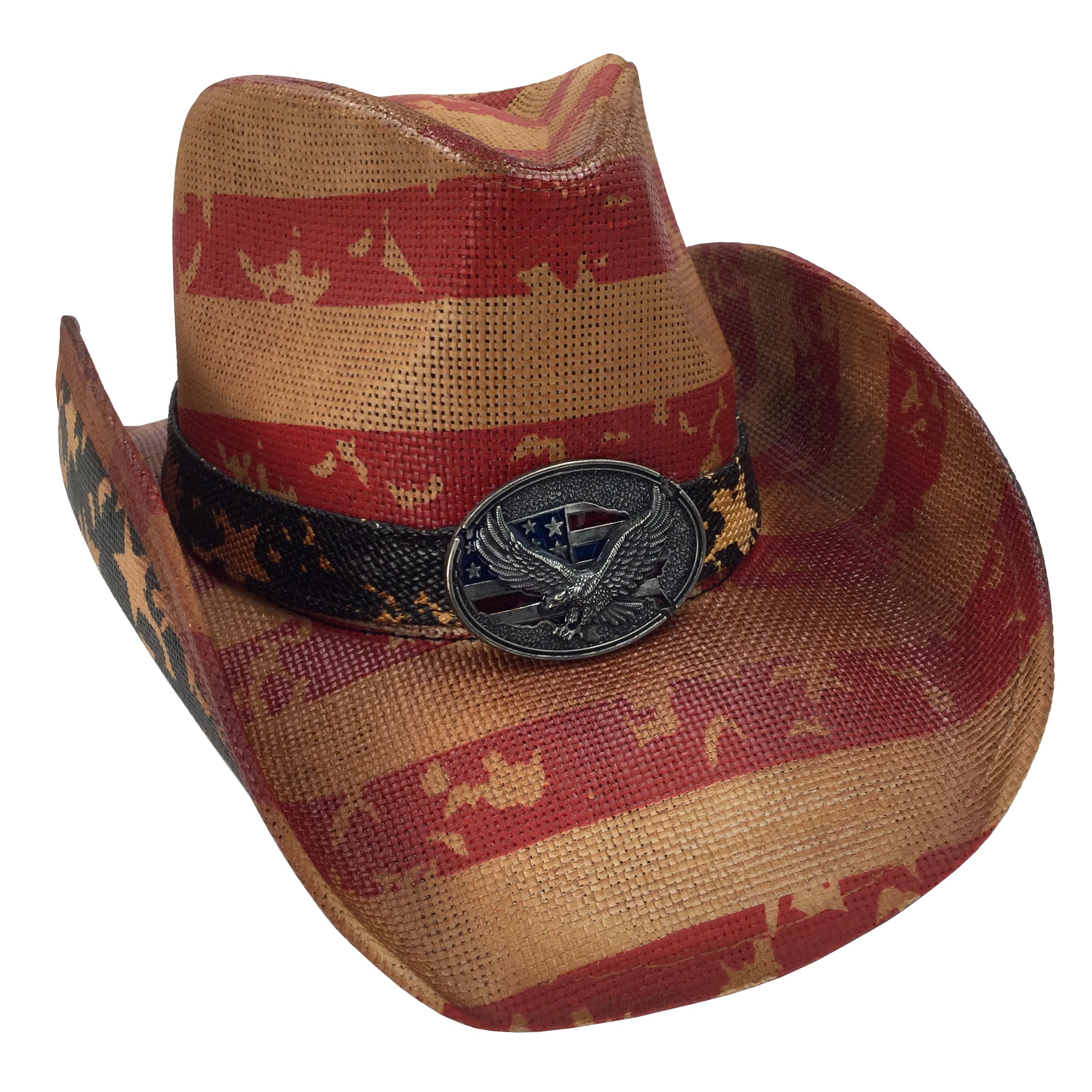 grinderPUNCH American Flag USA Cowboy Hat - Men and Women - American F