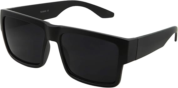 Square Black Super Dark Sunglasses (Matte Black)